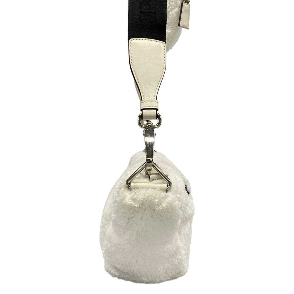 Prada Terry Shoulder Bag 1BH190 White Black - Picture 2 of 15